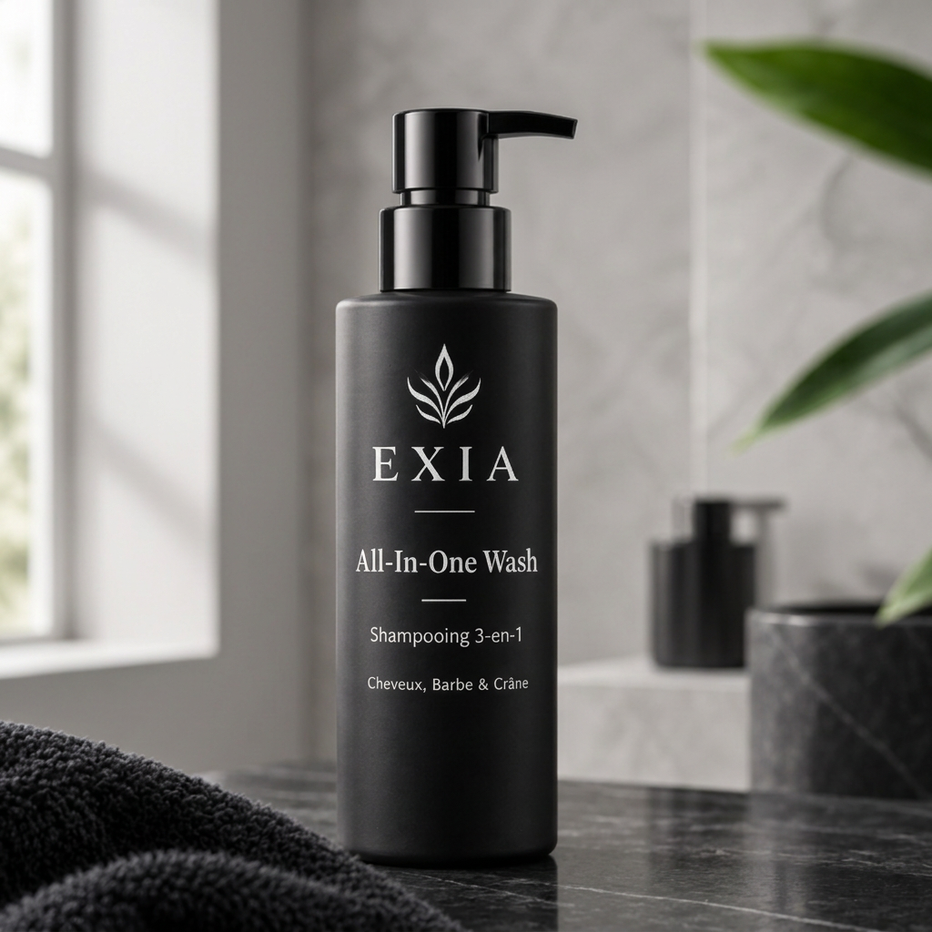 EXIA All-In-One Wash dans une salle de bain au fond gris pâle