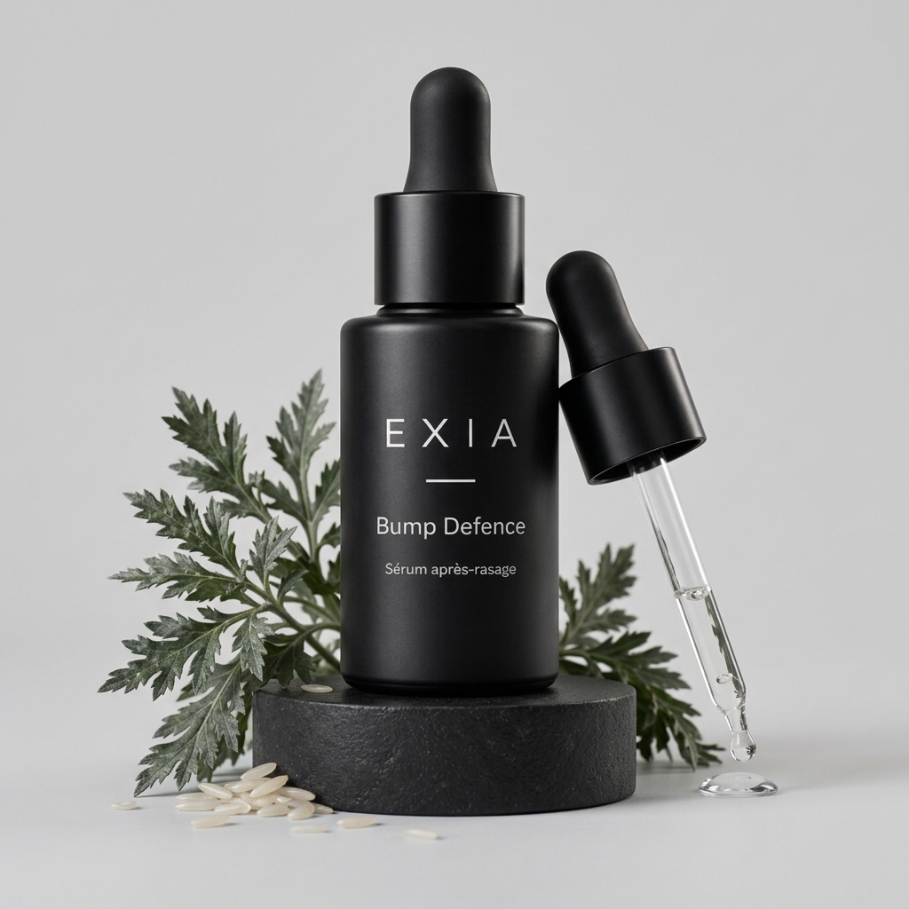 EXIA Bump Defence avec pipette sur fond gris perle