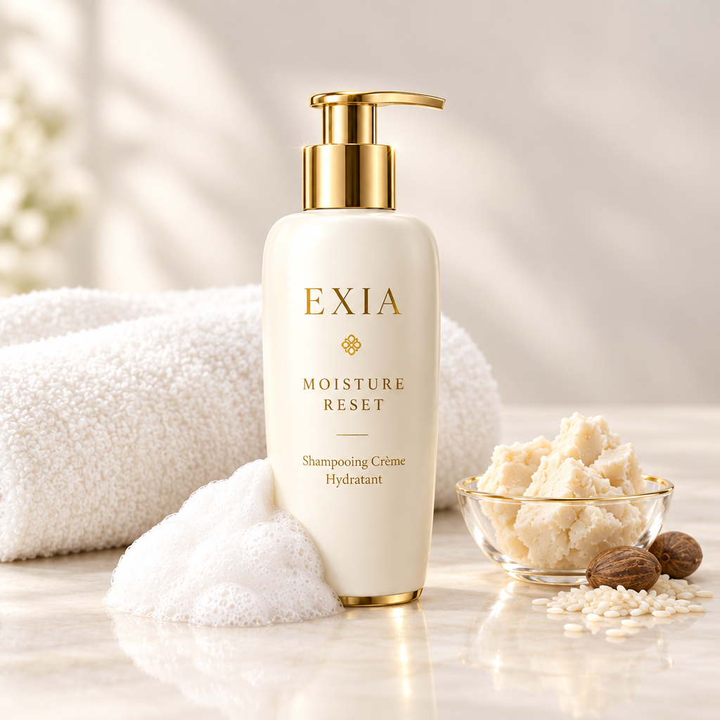EXIA Moisture Reset dans une ambiance spa avec serviette blanche
