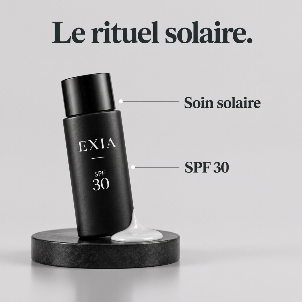 Rituel solaire EXIA SPF 30 sur fond gris perle